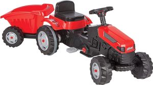 Pilsan Detský traktor s aktívnymi pedálmi 07316 červený s prívesom, nastaviteľné sedadlo
