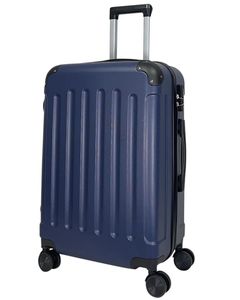 Reisetasche Koffer ABSTasche Trolley (Handgepäck-Mittel-Groß) Zwillingsrollen Dunkelblau L (65cm)