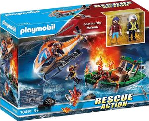 PLAYMOBIL Rescue Action Coastal Fire Mission, Zestaw figurek, 5 lat(a), 55 szt.