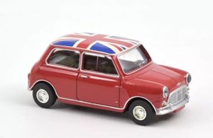 Norev 310521 Mini Cooper S rot mit Flagge 1964 Maßstab 1:54 Modellauto
