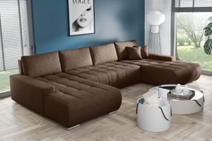 MEBLITO Ecksofa Big Sofa Eckcouch mit Schlaffunktion Bonari U Form Couch Sofagarnitur Aston 4