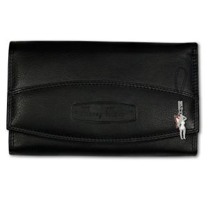 Money Maker Pravá kožená dámska peňaženka čierna RFID ochrana 16x2,5x9,5cm OPJ719S