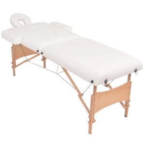 vidaXL Massageliege 2-Zonen mit Hocker Klappbar 10 cm Sitz Weiß