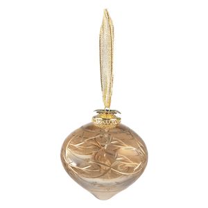 Clayre & Eef Weihnachtskugel Ø 8 cm Goldfarbig Glas