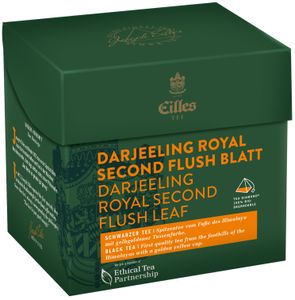Pyramidenbeutel TEA DIAMONDS Darjeeling Royal Second Flush Blatt von Eilles, 20er Box