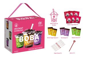 O's Bubble Instant Boba Tee Party Set 360g | Bubble Tea Kit | Taro, Matcha, brauner Zucker