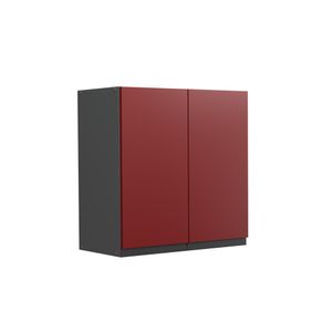 Livinity® Hängeschrank R-Line, 60 cm J-Shape, Rot/Anthrazit