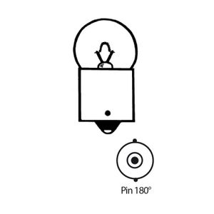 Kugellampe 12V10W, Ba15s, Pin 180° Ø=18x37 mm