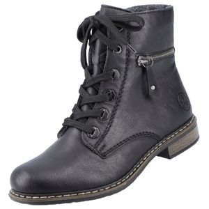 Rieker Damen Schnürboots Stiefeletten Reißverschluss 71208-00, Größe:39 EU, Farbe:Schwarz