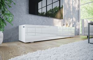 PLATAN ROOM TV Lowboard 160 cm breit Hängeboard Board Schrank für Wohnzimmer Wandschrank mit Hochglanz