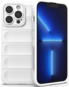 iPhone 13 Pro Max Hülle, Weich TPU Silikon Stossfest Anti-rutsch Schutzhülle für iPhone 13 Pro Max Weiß