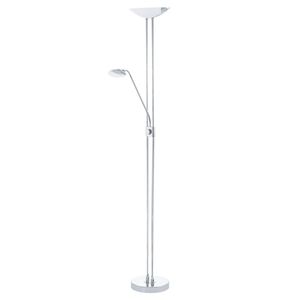Eglo 93875 BAYA LED Stehleuchte 20W, 2,5W, 2,5W Chrom Weiss Satiniert warmweiss dimmbar