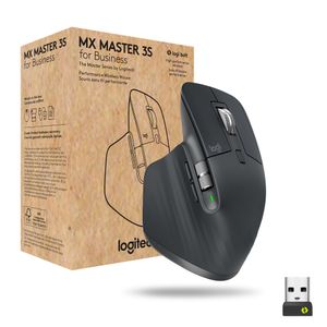 Logitech MX Master 3s for Business, rechts, Laser, RF Wireless + Bluetooth, 8000 DPI, Graphit