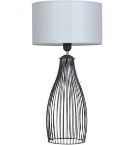 Light-Home Lampenschirm Tischlampe Modern - Tube - Elegante Nachttischlampe für Schlafzimmer Wohnzimmer - Tischleuchte E27 65x35 cm – Schwarz und Grau - Tube