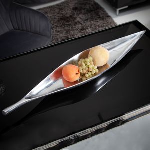 riess-ambiente Deko Schale SILVER LEAF 60cm silber Aluminium Dekoration Schmuckablage