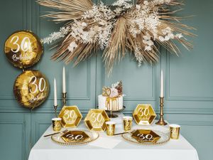 Geburtstagskerzen 30 Jahre 7.5cm, gold / glitzer