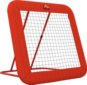 HOMCOM Odrážadlo na futbal, skladacie odrážadlo na futbal s ochranným okrajom, kolíky, 5-stupňová výškovo nastaviteľná sieť na odrazovú stenu