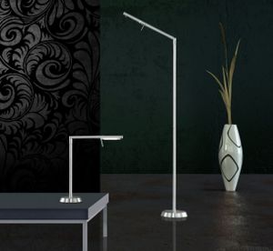 stojací lampa Filigran162 cm olovo ocel/sklo 3 kg matná stříbrná/bílá