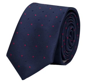 Fabio Farini Mehrere Farben Gepunktete Krawatten 8cm, Breite:8cm, Farbe:Dunkelblau (Rot Schwarz)