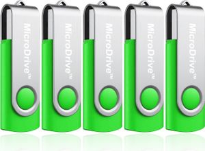 5x 8GB USB 2.0 Stick Flash USB Drive Swivel USB Flashdrive Speicherstick Memorystick Farbe:Grün