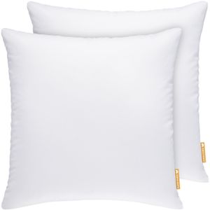 2er Set Kissen (60x60 cm) - Kopfkissen für Bett und als Kopfkissen - Mit Reißverschluss - Sofakissen für Couch und Sofa - Waschbar bis 60° - weiß