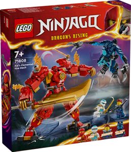 LEGO NINJAGO Kais Feuermech, Actionfiguren-Spielzeug für Kinder mit roter Mech-Figur zum Umgestalten, Ninja-Set mit 4 Figuren inkl. Kai und Zane, Geschenk für 7-jährige Jungs und Mädchen 71808