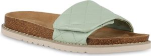 VAN HILL Damen Übergrößen Pantoletten Sandalen Gesteppt Profil-Sohle Schuhe 841272, Farbe: Hellgrün, Größe: 45