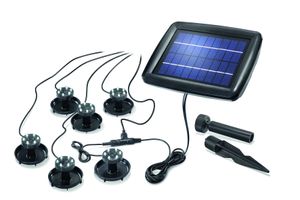 Esotec LED Unterwasser-Strahler für außen SUPER SPLASH | 6er Set LED-Spot | Bodenleuchte | Boden-Einbaustrahler | Teichbeleuchtung Solarstecker | Erdspieß Akku IP68 wasserdicht wetterfest 102150