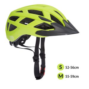 Spielwerk Fahrradhelm Kinder S-M LED Verstellbar 50-57cm Visier 3-13 Jahre BMX Mountainbike Schutzhelm CE-zertifiziert Insektenschutz, Farbe/Größe:Grün-Schwarz M