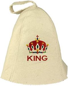 Saunahut mit Stickerei KING aus Filz (Filzkappe, Saunamütze)