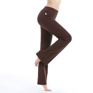Damen Stretch Yogahosen mit hoher Taille Tanzhose Jogginghose,Farbe: Kaffee,Größe:L
