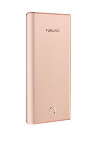 Yukuma Powerbank rosegold mit 10.000 mAh komplett aufgeladen in nur 30 Minuten