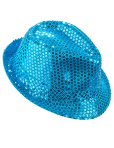Edler Pailletten-Hut für Damen blau