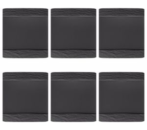 Villeroy & Boch Manufacture Rock 6er Set Speiseteller quadratisch schwarz 28cm