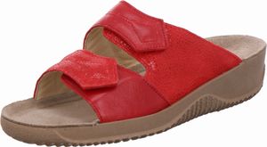 Rohde Damen Pantolette Clog Leder Klettverschlüsse Soltau-40 1946-40, Größe:42 EU, Farbe:Rot