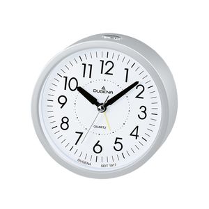 Dugena 4460807 Wecker leise Sekunde Uhr Unisex  weiß silber