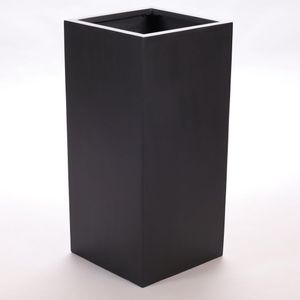 Blumenkübel Fiberglas säule 30x30x60cm elegant schwarz-matt