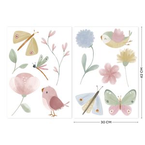 Little Dutch - Luxus-Wandsticker - Blumen & Schmetterlinge