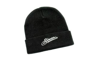 Simson Wintermütze, Strickmütze in Schwarz mit weißem - Simson - Logo Schriftzug, Einheitsgröße, Uni, Beanie