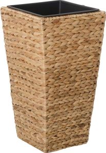 VIVANNO Pflanzkübel Wasserhyazinthe ASIA Säule, Natur geflochten - 28x28x60 cm