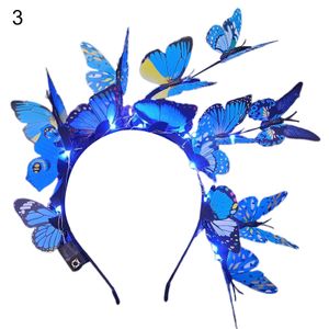 Kirschdekor Leuchtendes Weihnachtsstirnband LED-Geweih Schmetterlinge Dekor Leuchtender Kopfreifen Bankett-Haarschmuck-3