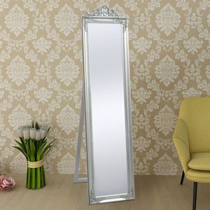 Standspiegel im Barock-Stil 160x40 cm Silber, mit zeitlosen Stil, Einfach zu installieren