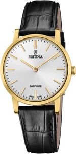 Festina hodinky švýcarské dámské černý kožený náramek UF20017/1