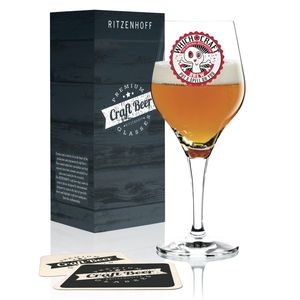 Ritzenhoff Craft Beer Design Bierglas mit Bierdeckeln, Trinkglas, Christine Radel (Beer Potion) , Kristallglas, 250 ml, 3370012