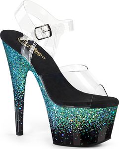 ADORE-708SS Damen Sandale von Pleaser, Transparent Türkis , EU 35, US 5