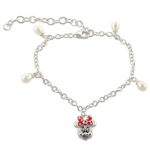 Disney BS00001SMAL-5.CS Náramek Minnie Mouse ze stříbra 925/1000 s perlami