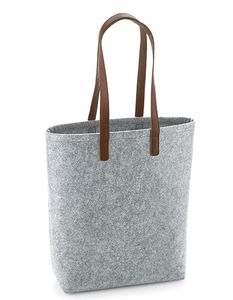 BagBase Einkaufstasche Premium Felt Bag BG738 Mehrfarbig Grey Melange/Tan 29 x 38 x 12 cm
