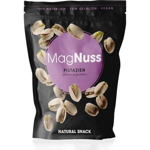 MagNuss Pistazien | geröstete und gesalzene Premium-Nüsse, ungeschält, 200g | vegan, glutenfrei