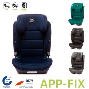 Kindersitz APP-FIX 100-150CM I-SIZE 15-36kg Norm ECE R129, 3 - 12 Jahre, Isofix Seitenprotektoren, Zusätzlicher Kopfschutz, Neigungsverstellung Farbe: Blau