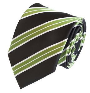 Fabio Farini - Krawatte - Grüne Herren Krawatten - Schlips mit Farbton Grün in 8cm Breit (8cm), Schwarz/Grün/Weiß